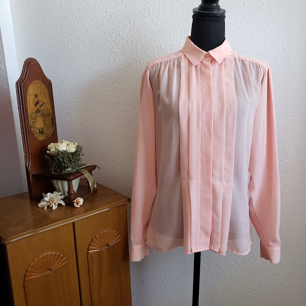 #Vintage Counterparts Women Rose Longsleeve Button Down Elegant Blouse